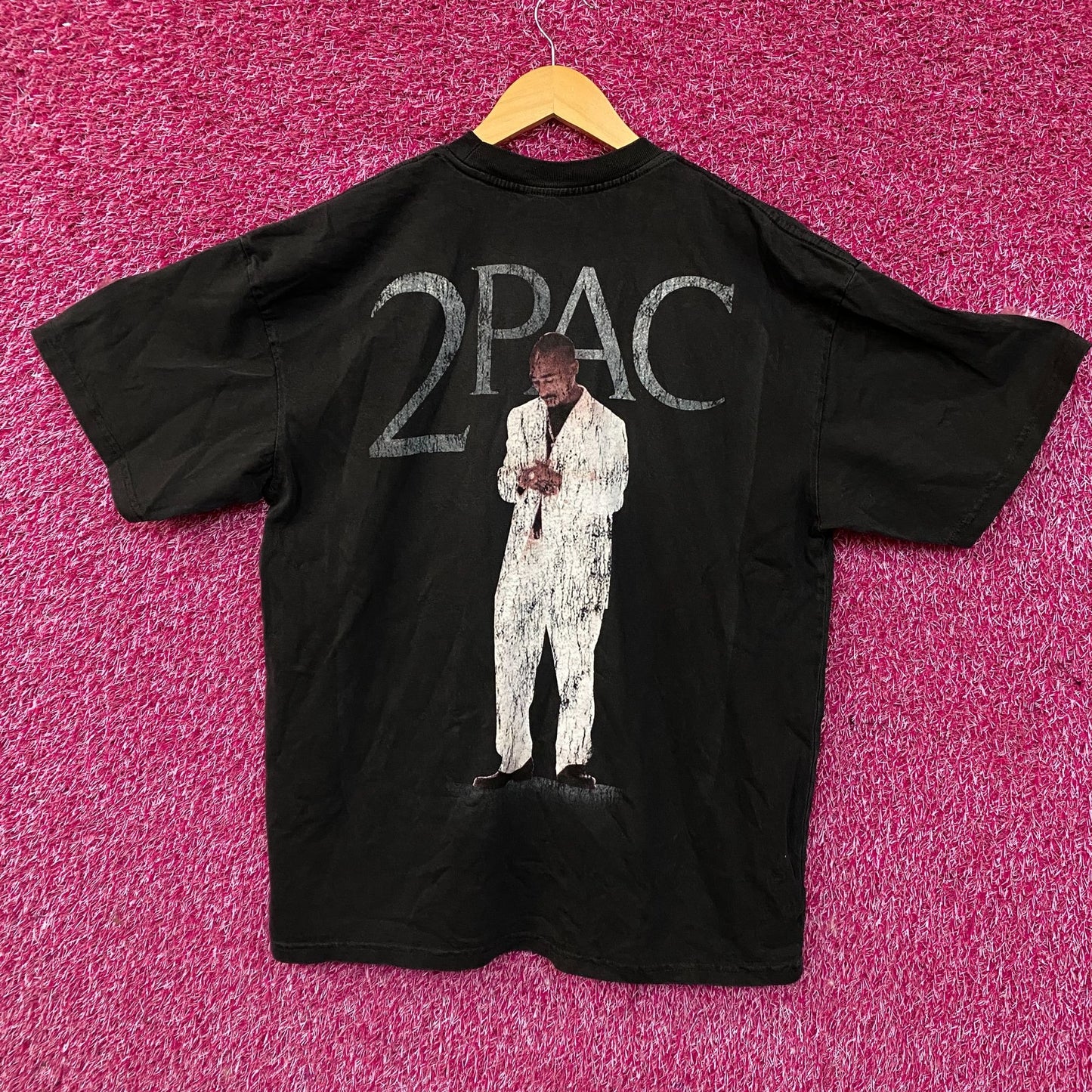 2PAC White Suit Layered Graphic T-Shirt Large