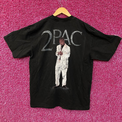 2PAC White Suit Layered Graphic T-Shirt Large