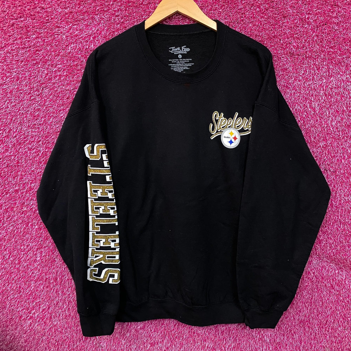 Junk Food Clothing Pittsburgh Steelers Glitter Large