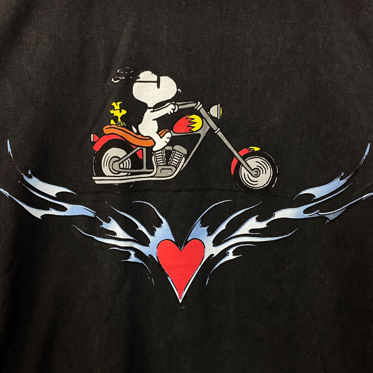 Peanuts Snoopy Motorcycle Graphic T-Shirt Small