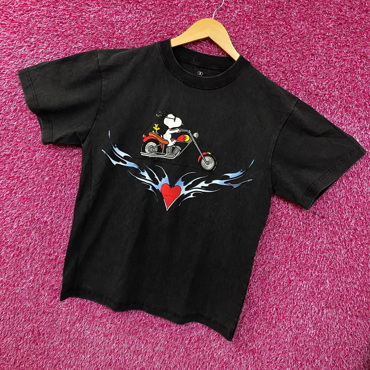Peanuts Snoopy Motorcycle Graphic T-Shirt Small