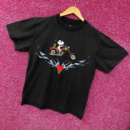 Peanuts Snoopy Motorcycle Graphic T-Shirt Small