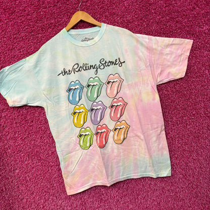 The Rolling Stones Hot Lips Pop Art Rock Pastel Tie Dye XL
