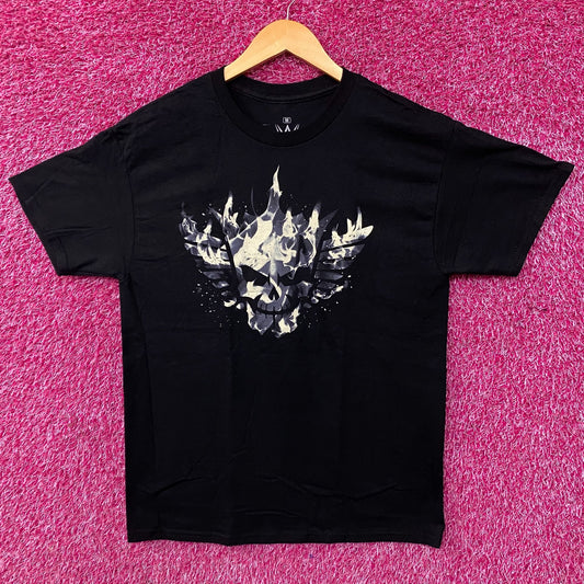 WWE Black Cody Rhodes Blue Tonal Fire Graphic T-Shirt Medium