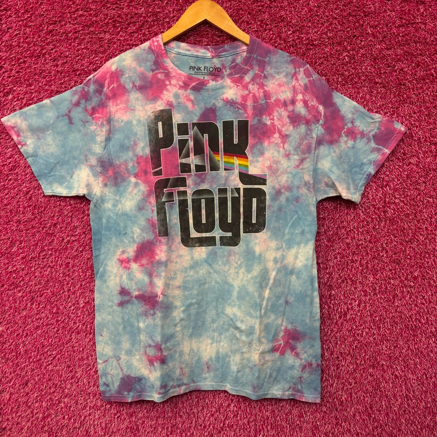 Pink Floyd Dark Side Of The Moon tiedye Logo tshirt size large
