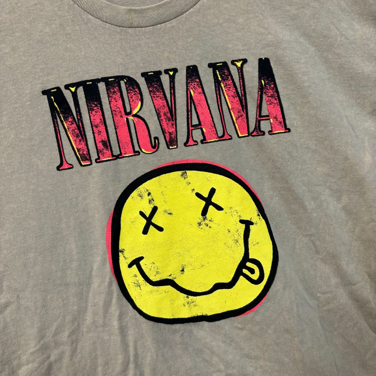 Nirvana Nevermind Tour Dead Eyes Smiley Promo Grunge Tee XL
