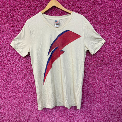 David Bowie Aladdin Sane Album Art Lightning Bolt Rock Tee M