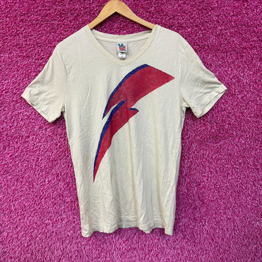 David Bowie Aladdin Sane Album Art Lightning Bolt Rock Tee M