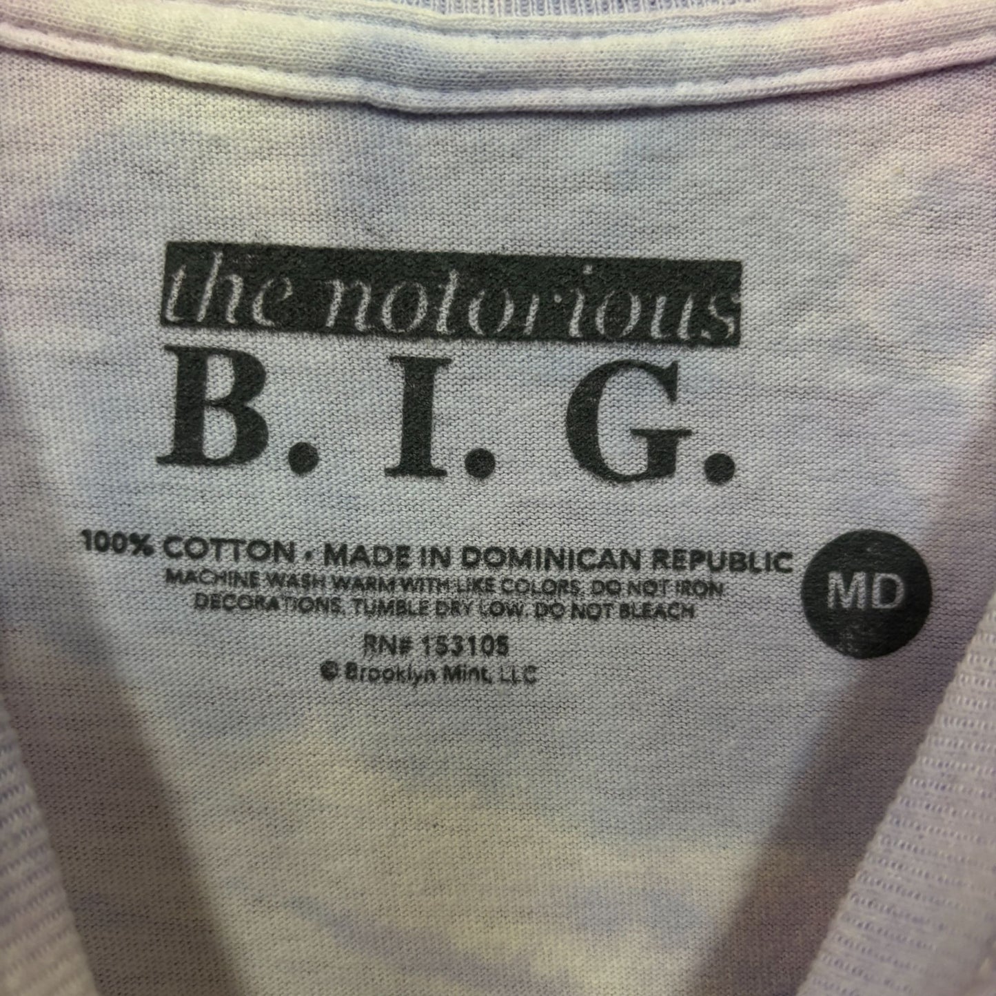 Notorious B.I.G Ready To Die Album Cover tiedye rap tee size medium