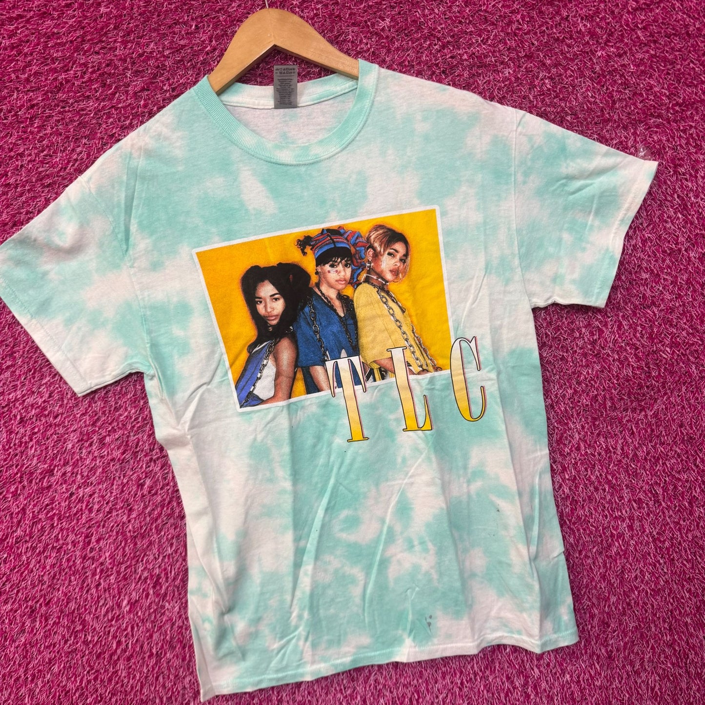 TLC T-Boz Lisa Left Eye Chilli Poster Soul Group Tie Dye M