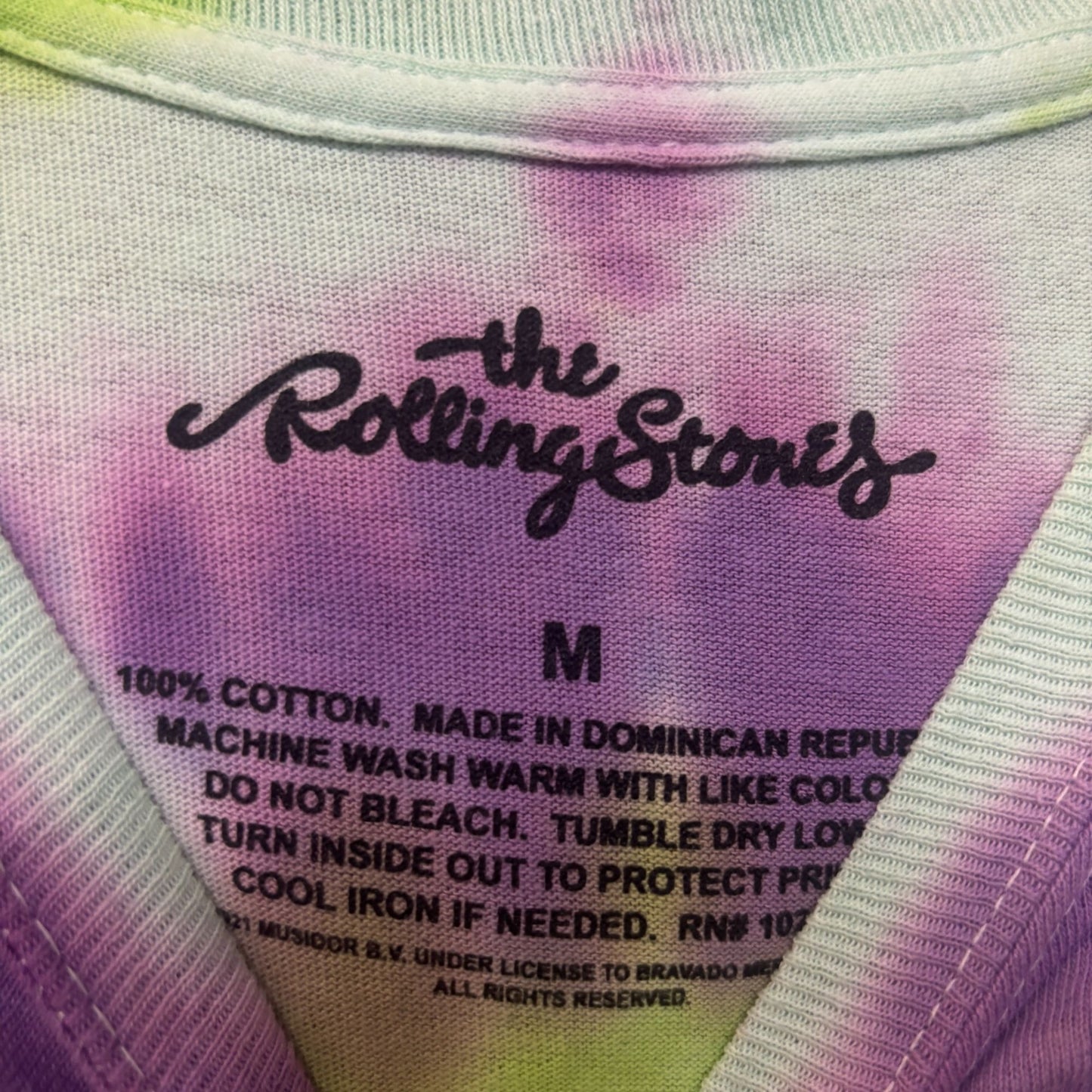 The Rolling Stones Hot Lips Pop Art Oversized Rock Tie Dye M