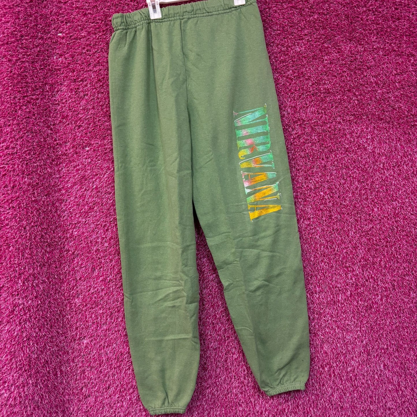 Nirvana Grunge green sweatpants Joggers Size Small