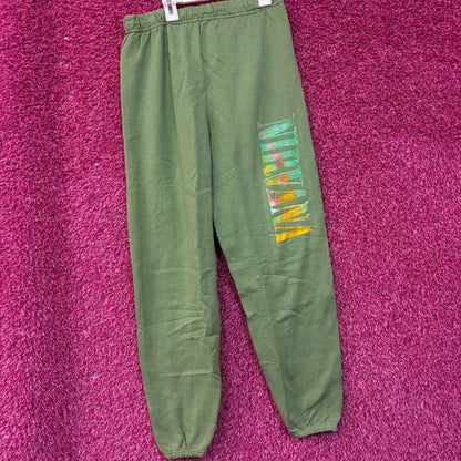 Nirvana Grunge green sweatpants Joggers Size Small