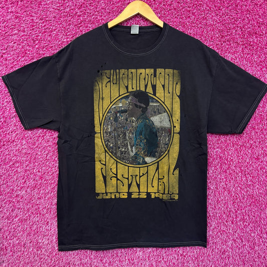Jimi Hendrix 1969 Newport Pop Festival Distressed Tee XL