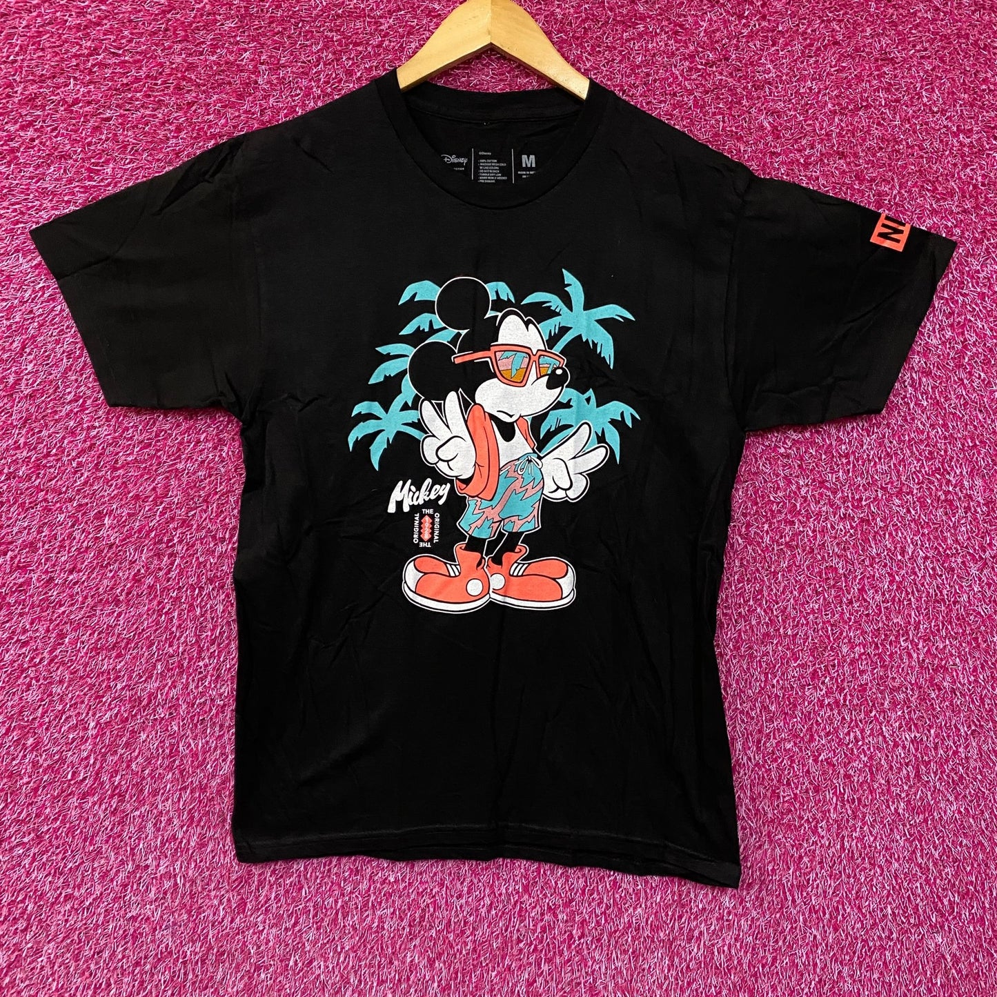 Neff x Disney Mickey Mouse Tropical Beach Graphic Tee T-Shirt Medium