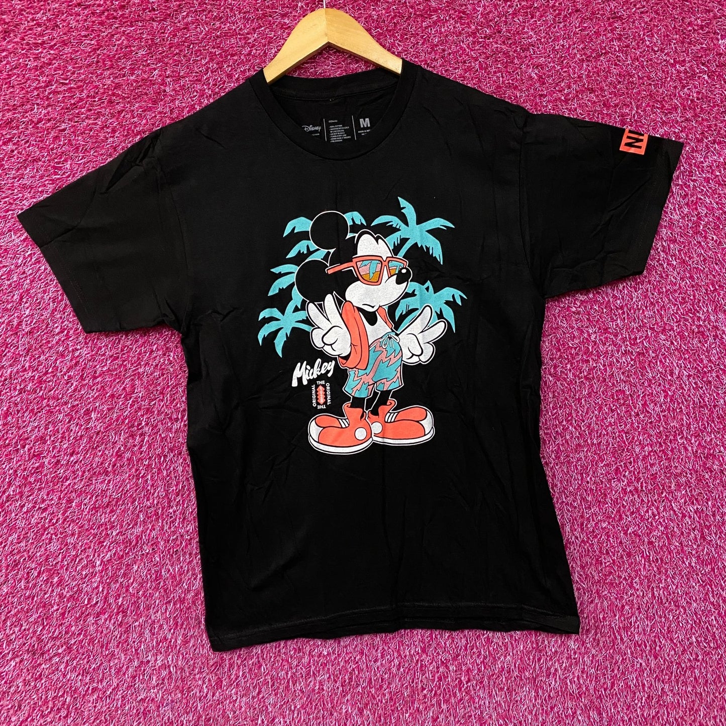 Neff x Disney Mickey Mouse Tropical Beach Graphic Tee T-Shirt Medium