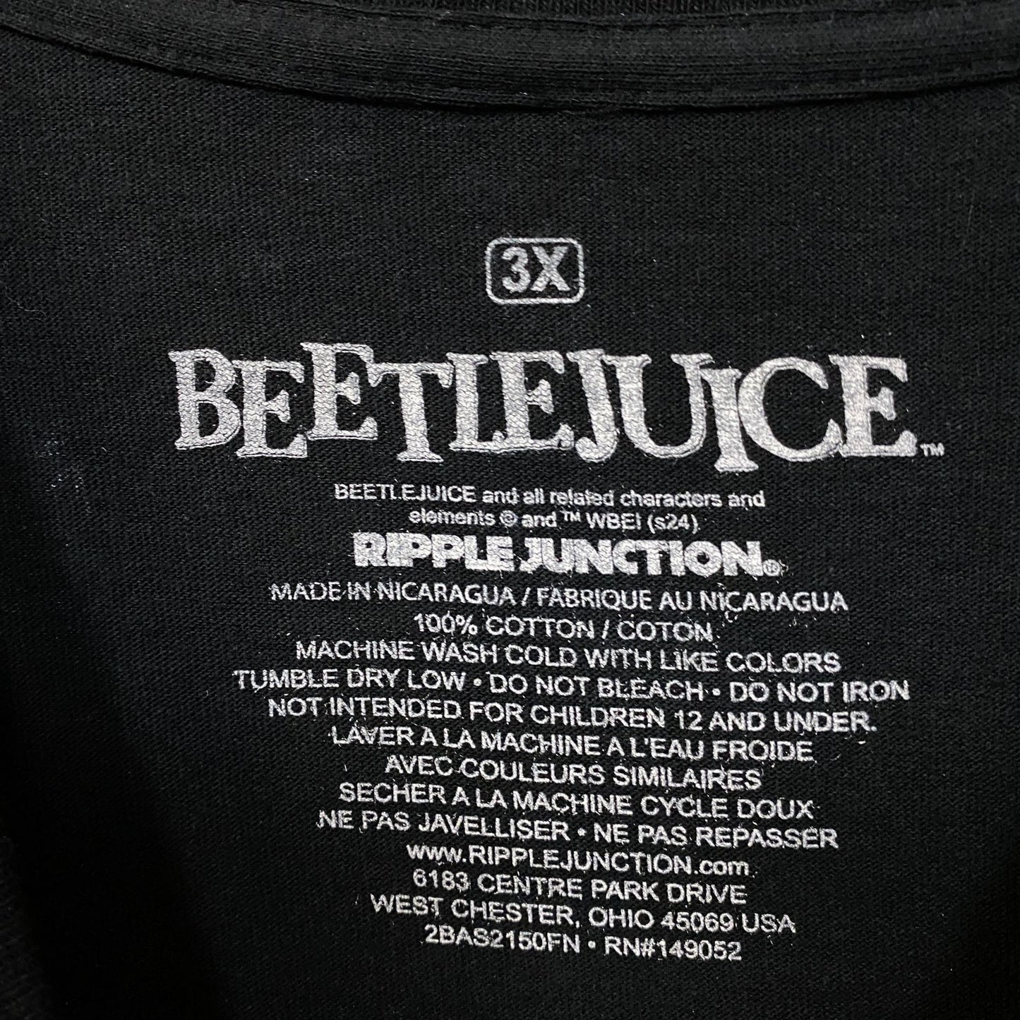 Beetlejuice Triple B Name Classic Movie Graphic Tee 3XL