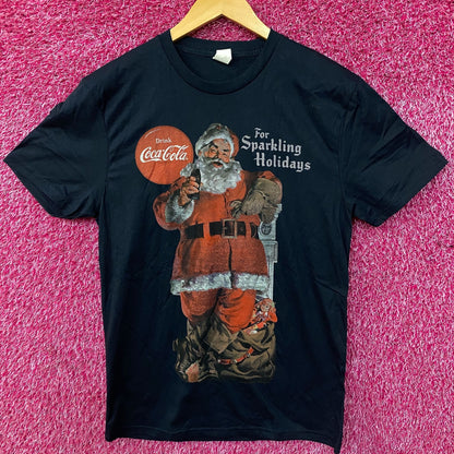Coca-Cola For Sparkling Holidays Santa Graphic T-Shirt Small
