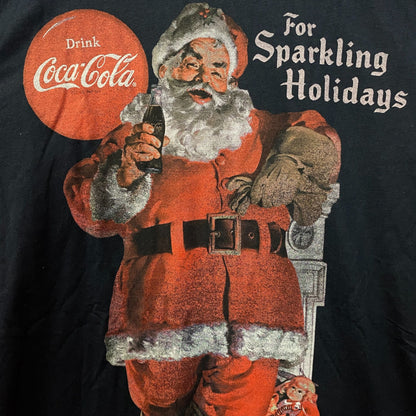 Coca-Cola For Sparkling Holidays Santa Graphic T-Shirt Small
