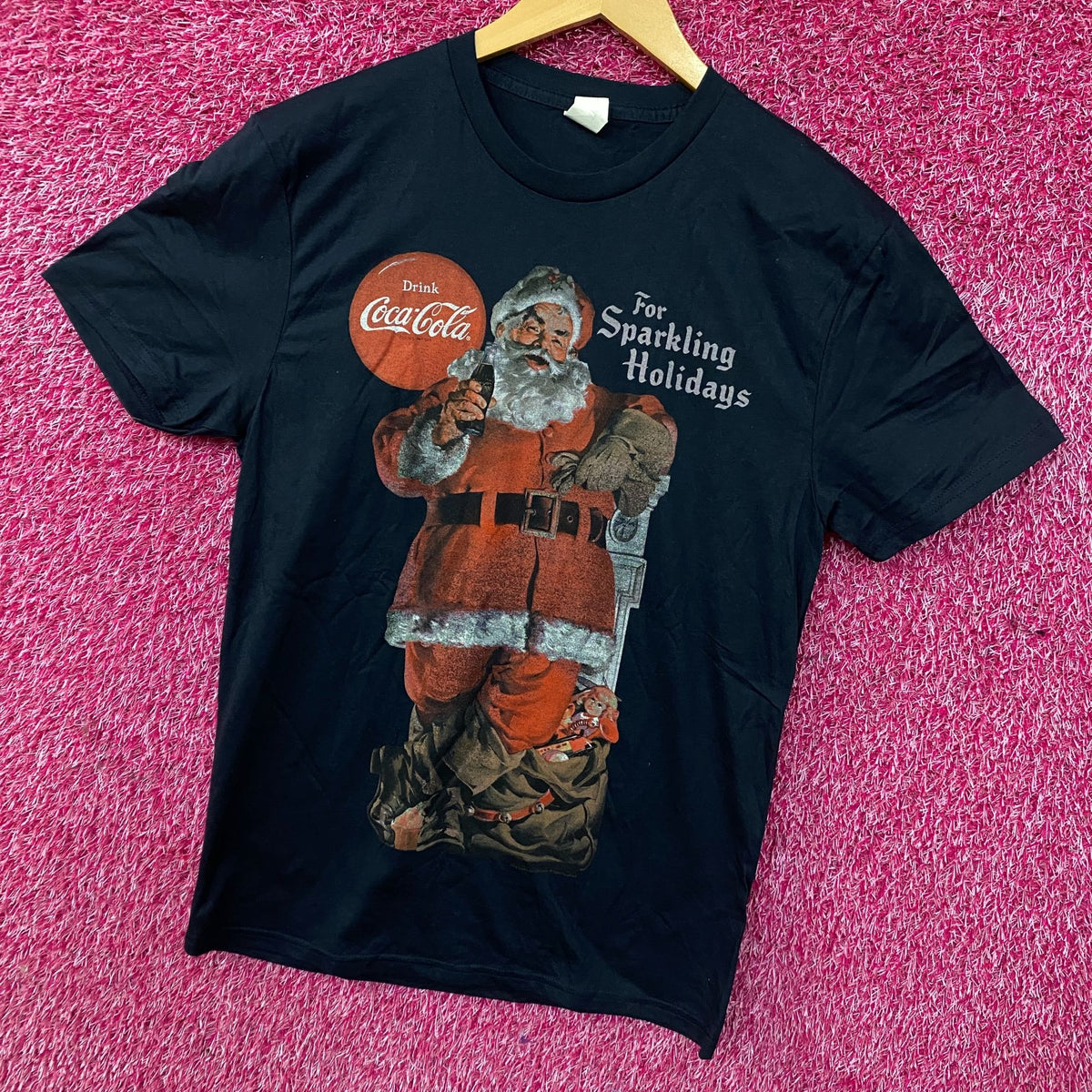 Coca-Cola For Sparkling Holidays Santa Graphic T-Shirt Small