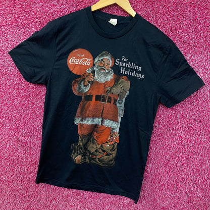 Coca-Cola For Sparkling Holidays Santa Graphic T-Shirt Small