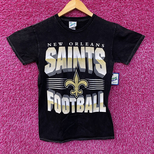 NFL New Orleans Saints Football Fluer-De-Lis Logo Vintage Style T-Shirt Small