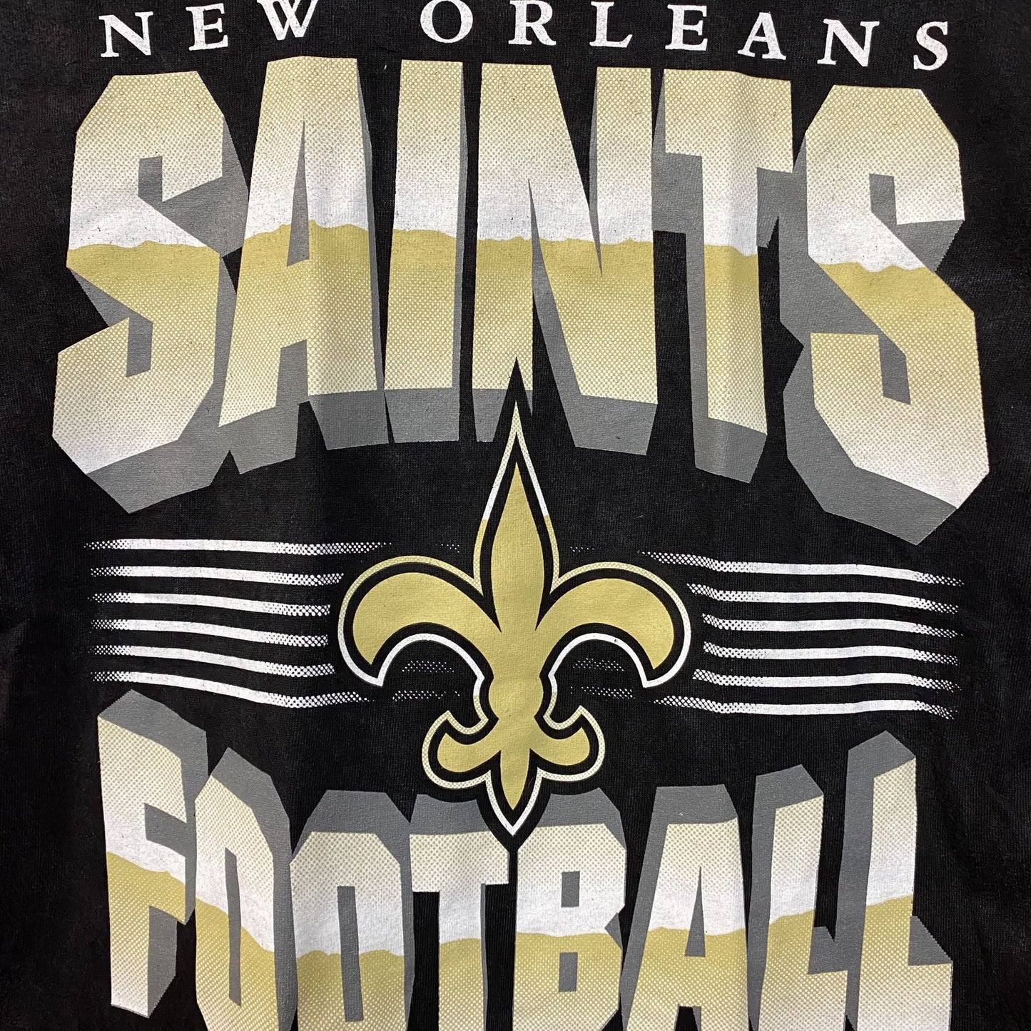 NFL New Orleans Saints Football Fluer-De-Lis Logo Vintage Style T-Shirt Small