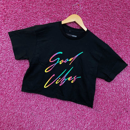 Fashion Nova Good Vibes Only Graphic Crop T-Shirt Medium
