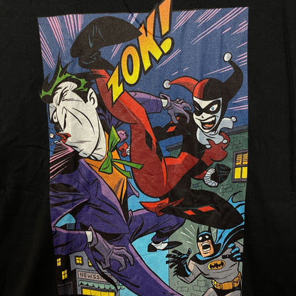 DC Comics Batman The Joker Harley Quinn Kick Black T-Shirt Small