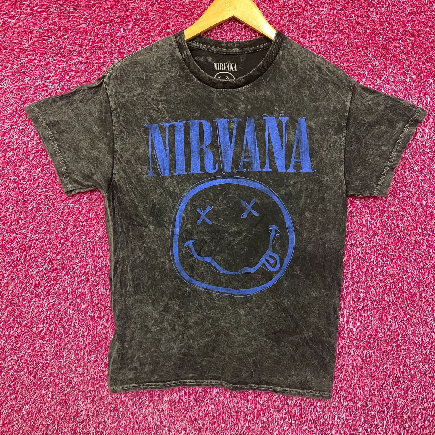Nirvana Smiley Logo Gray T-Shirt Medium
