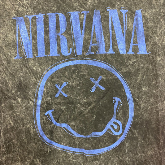 Nirvana Smiley Logo Gray T-Shirt Medium