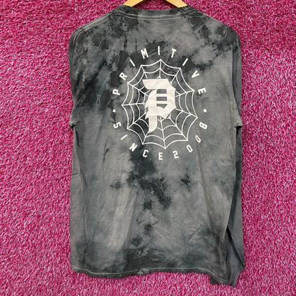 Primitive Spiderweb Tie Dye Long Sleeve T-Shirt Small