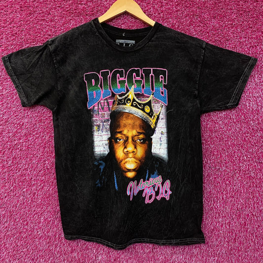 Biggie Smalls Crown King of New York Graphic Mineral Wash T-Shirt Large
