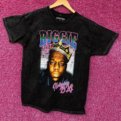 Biggie Smalls Crown King of New York Graphic Mineral Wash T-Shirt Large