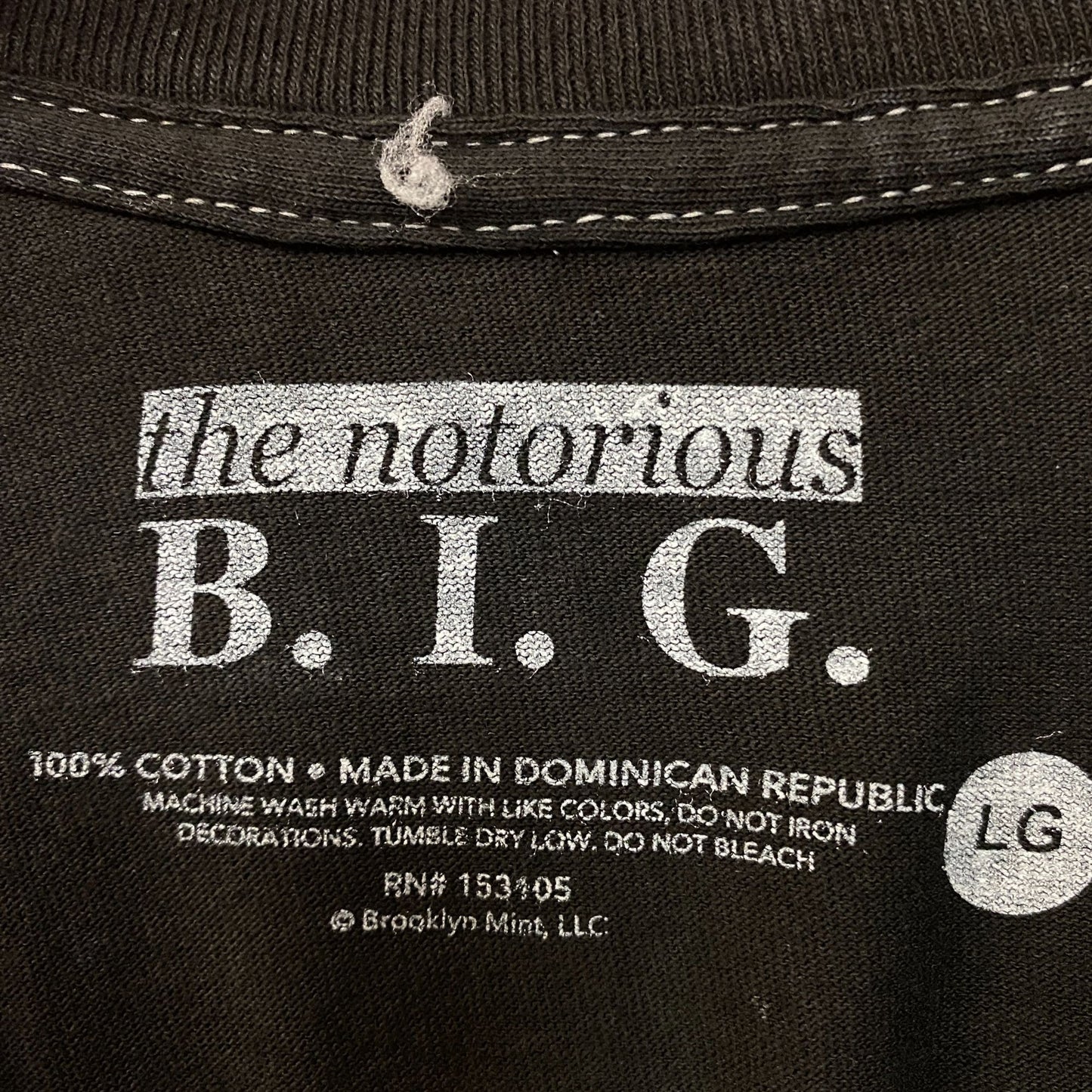 Biggie Smalls Crown King of New York Graphic Mineral Wash T-Shirt Large