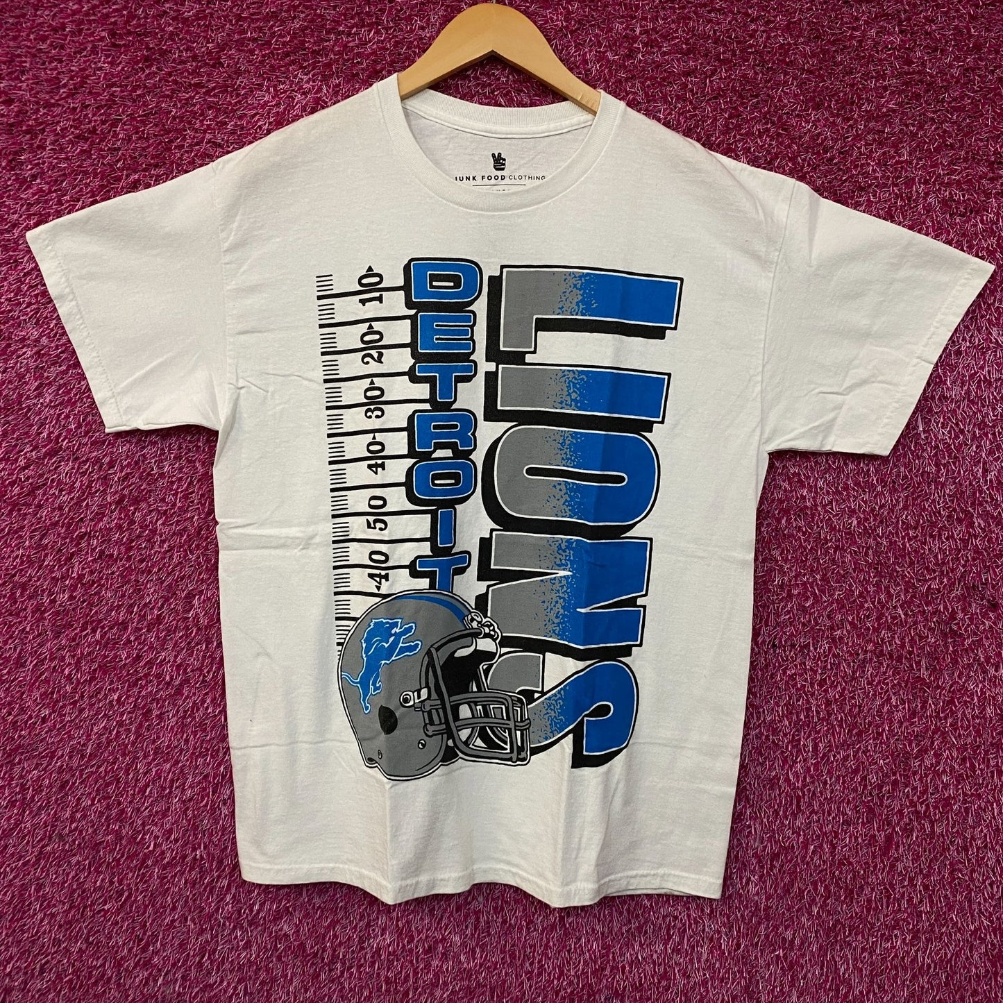 NFL Detroit Lions Yardage Graphic Design T-Shirt Medium