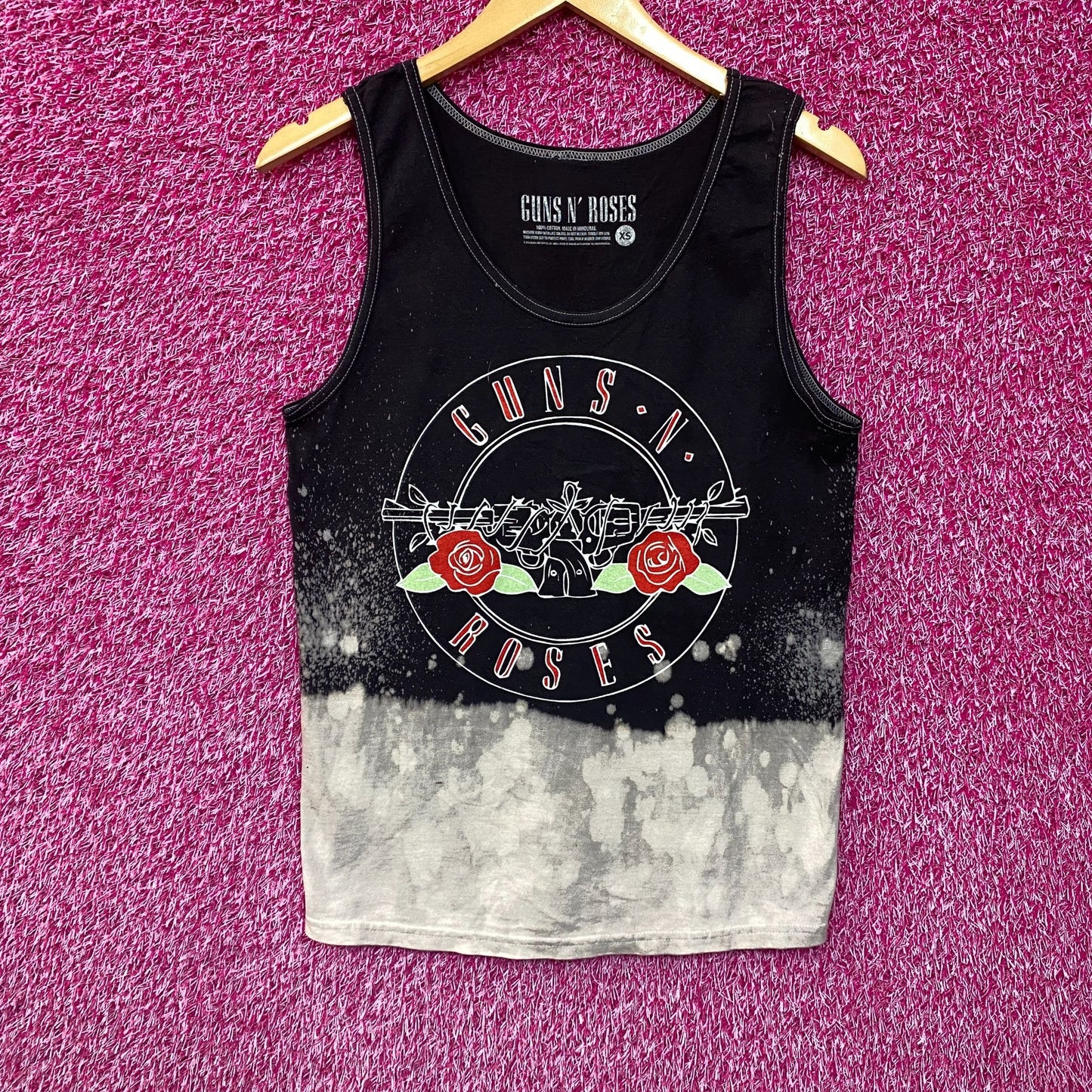 Guns N’ Roses Appetite for Destruction Heavy Metal Bleach Dip-Dye Tank Top XS
