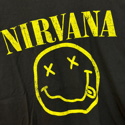 Nirvana Never Mind Smiley Face grunge Rock Tshirt size large
