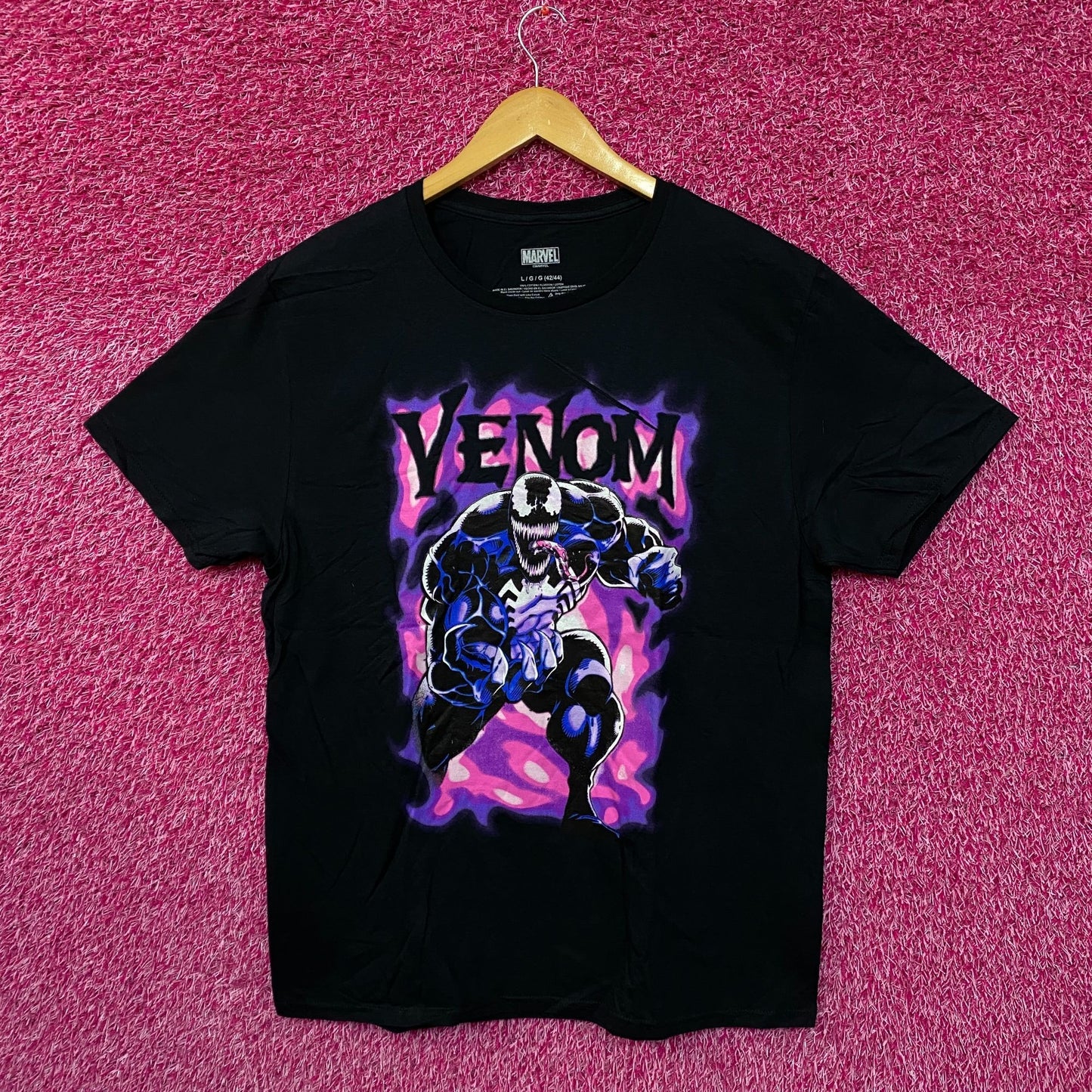 Venom Spiderman Villain Purple Haze Marvel Comics Tee L