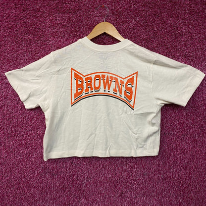 Junk Food Clothing Women's NFL Cleveland Browns Mock Neck Crop Tee Medium