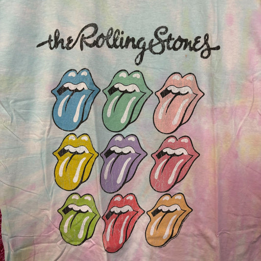 The Rolling Stones Hot Lips Pop Art Rock Pastel Tie Dye XL