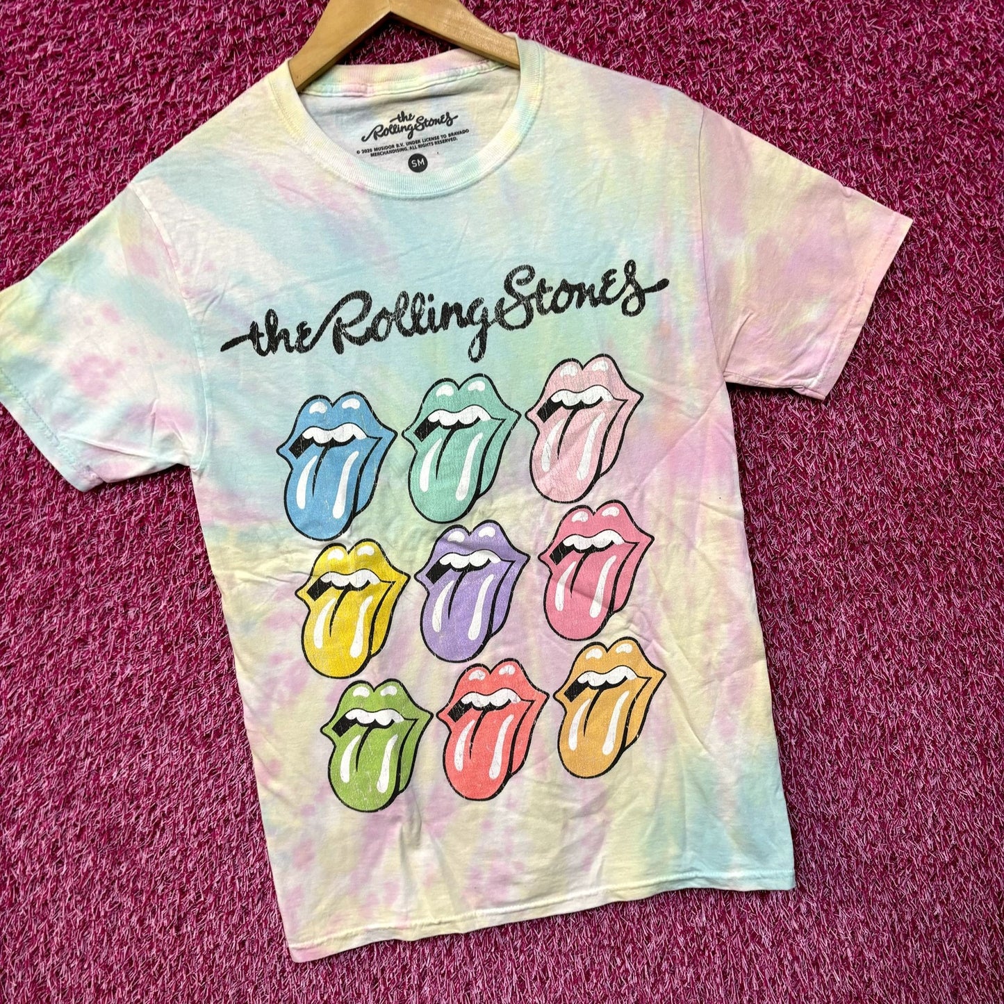 The Rolling Stones Hot Lips Pop Art Rock Pastel Tie Dye S