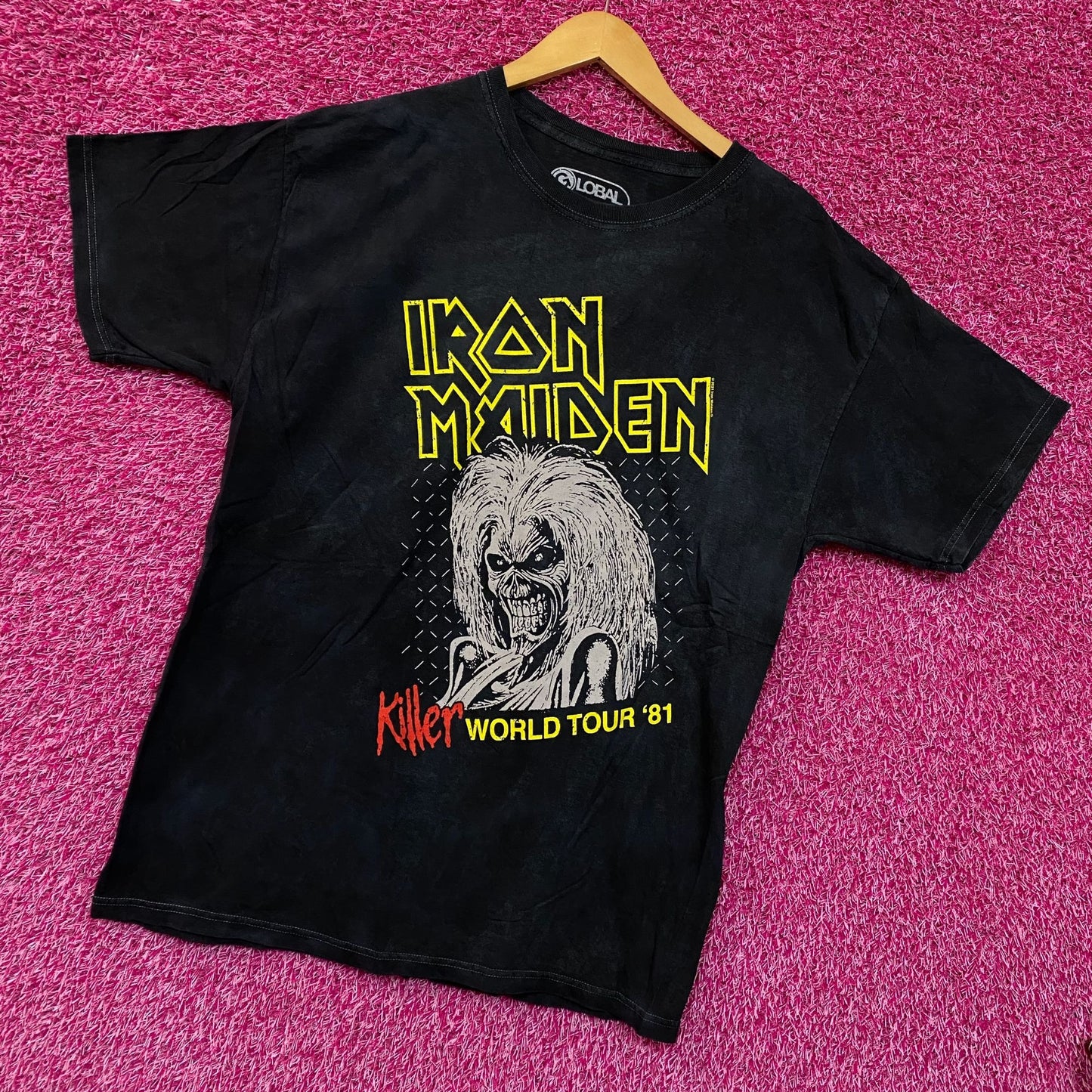 Iron Maiden Killer World Tour 81 Oversized tie dye Tshirt size Small