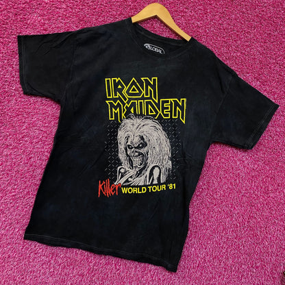 Iron Maiden Killer World Tour 81 Oversized tie dye Tshirt size Small