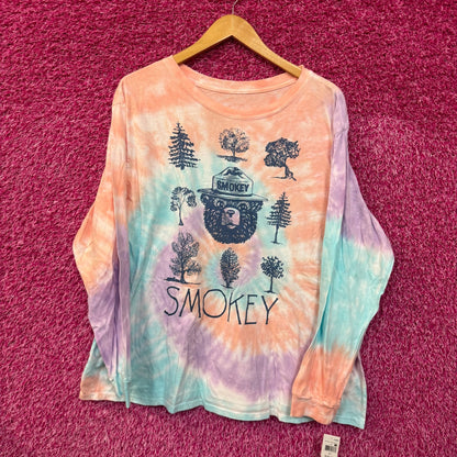Smokey the bear tiedye l/s T-shirt size 2xl