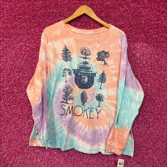 Smokey the bear tiedye l/s T-shirt size 2xl