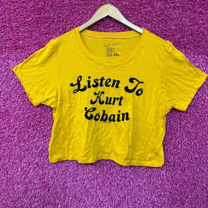 Nirvana Listen to Kurt Cobain Grunge Rockstar Crop Top 2XL