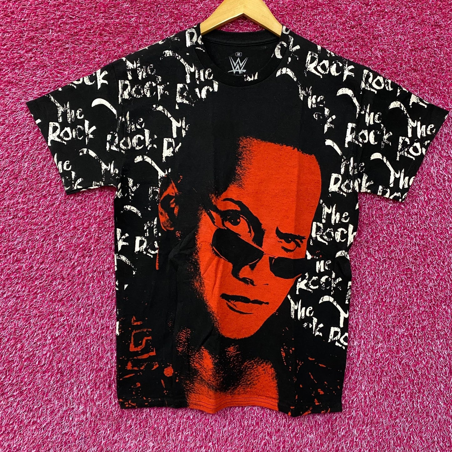 Ripple Junction X WWE The Rock All Over Print T-Shirt Medium