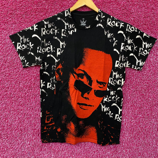 Ripple Junction X WWE The Rock All Over Print T-Shirt Medium