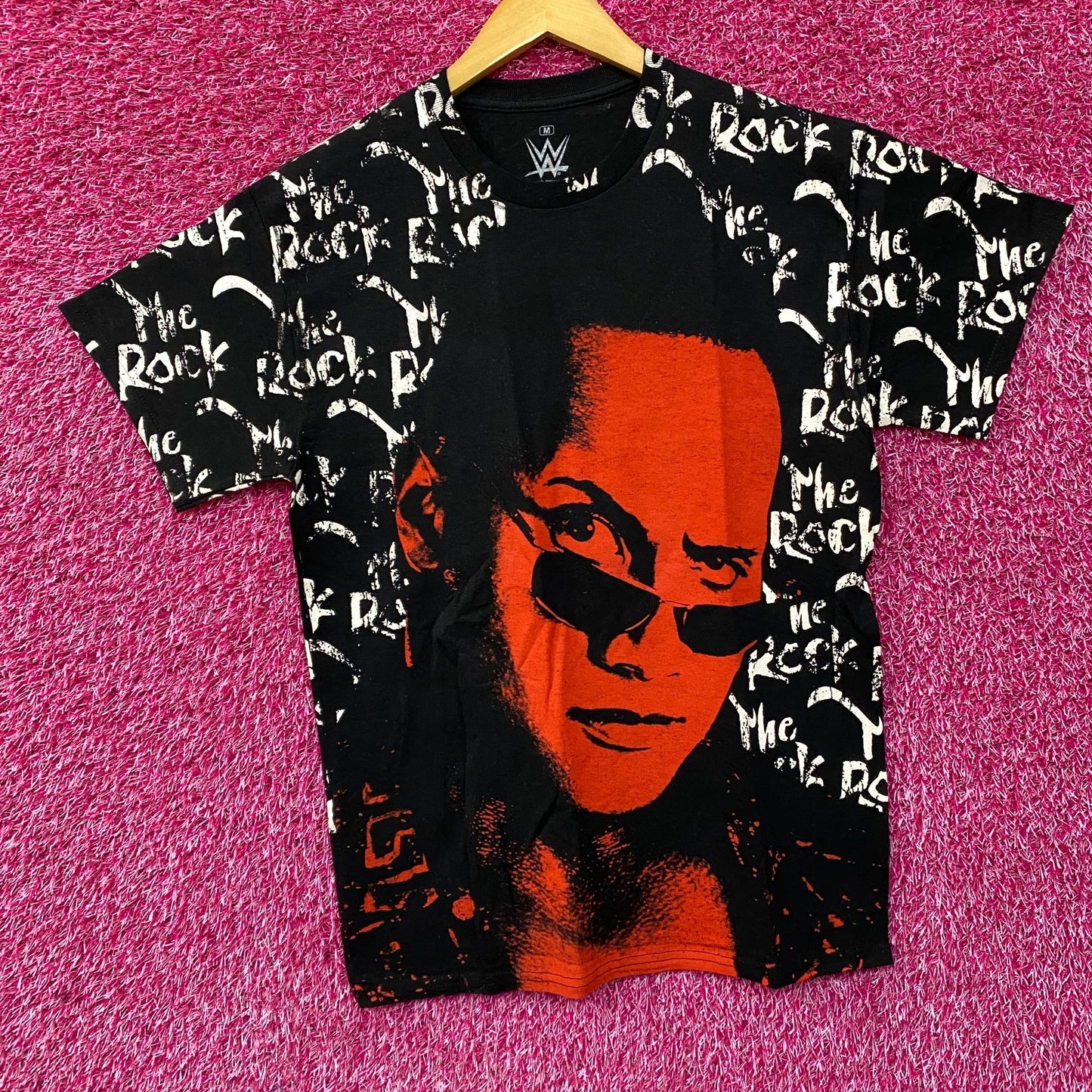 Ripple Junction X WWE The Rock All Over Print T-Shirt Medium